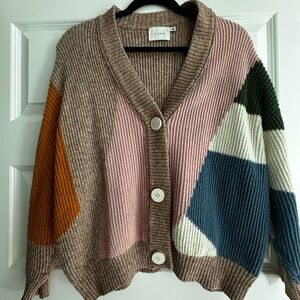 LUSH Oversized Colorblock Cardigan Sweater
